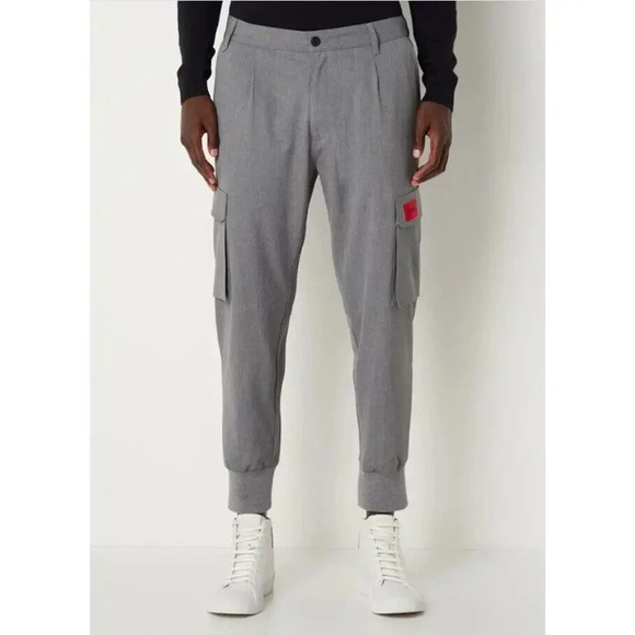 Hugo Boss Current Glavin Light Gray Tapered Fit Joggers Cargo Pants 30 - Picture 1 of 12